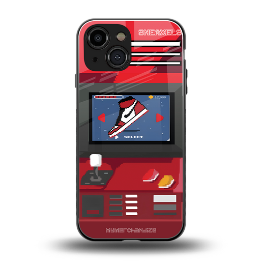 sneaxels red back phone cover | glass case for iphone 13 mini