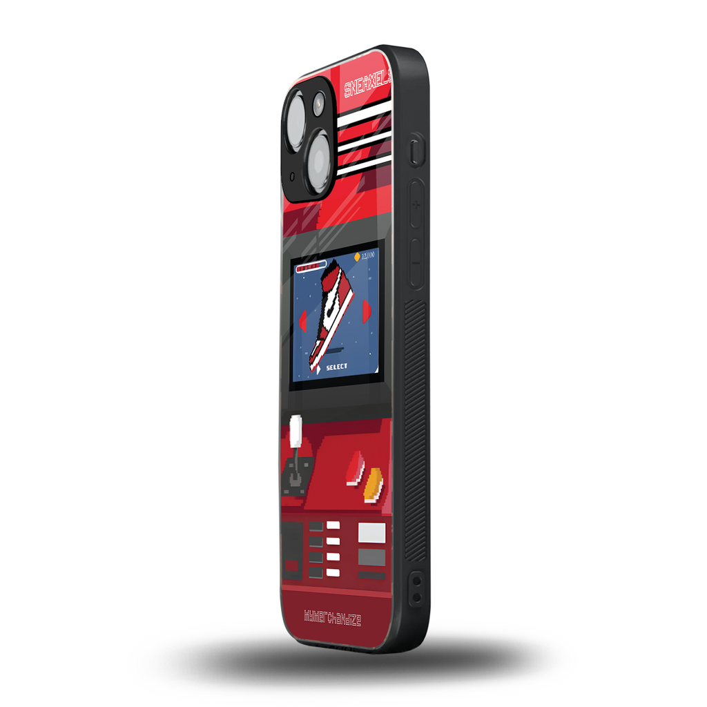 sneaxels red back phone cover | glass case for iphone 13 mini