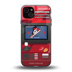 sneaxels red back phone cover | glass case for iphone 15 plus