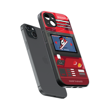 sneaxels red back phone cover | glass case for iphone 15 plus