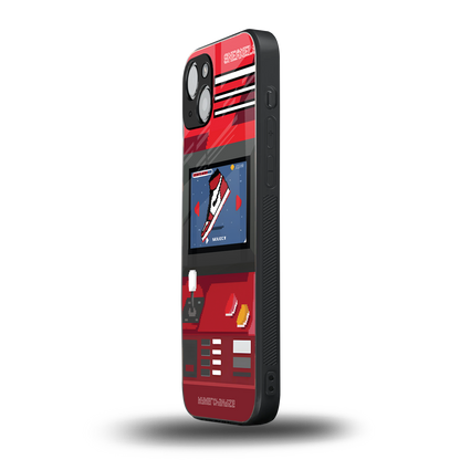 sneaxels red back phone cover | glass case for iphone 15 plus