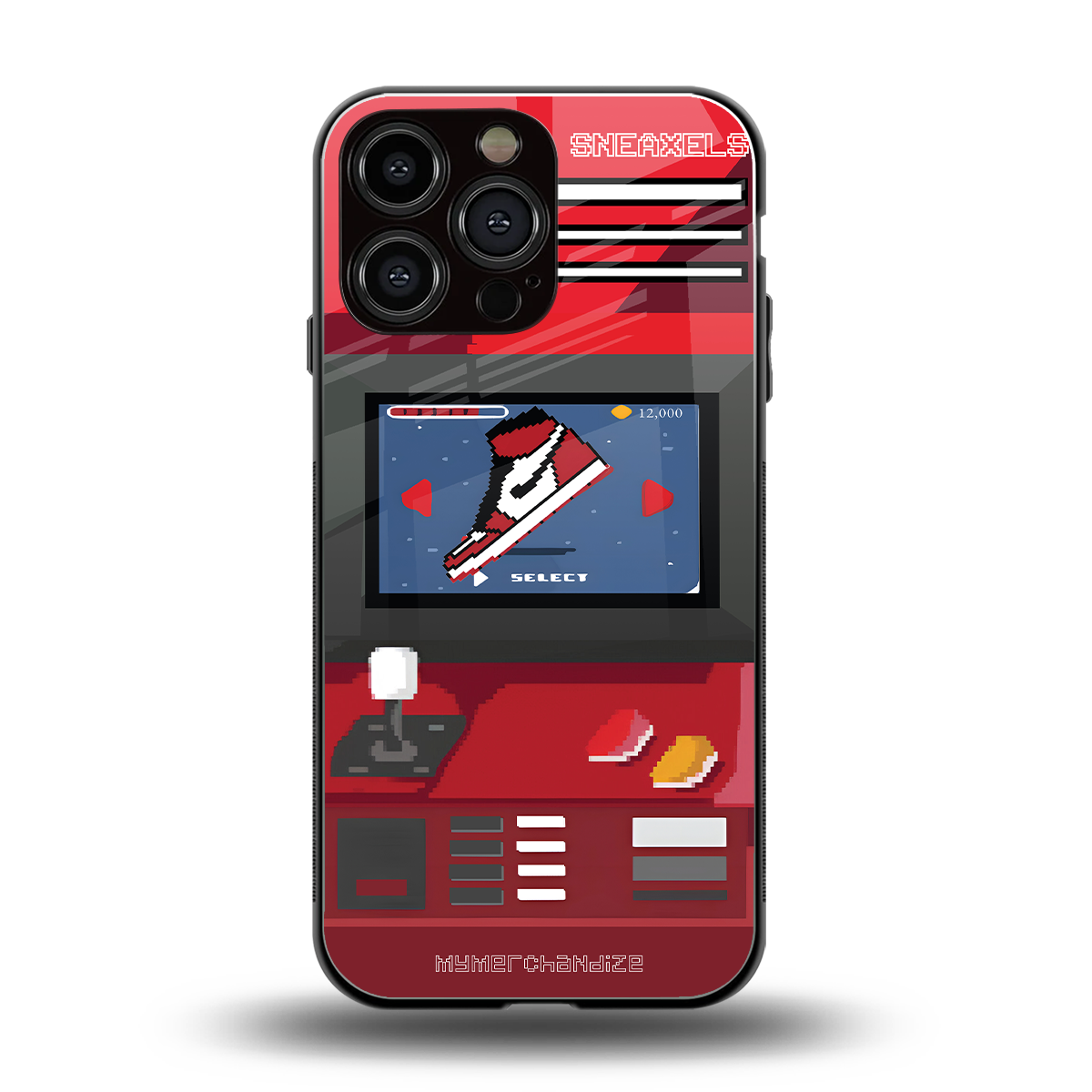 sneaxels red back phone cover | glass case for iphone 14 pro max