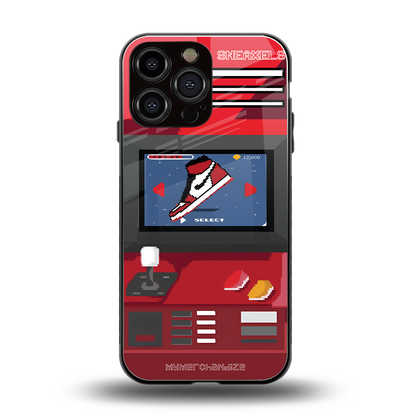 sneaxels red back phone cover | glass case for iphone 14 pro max