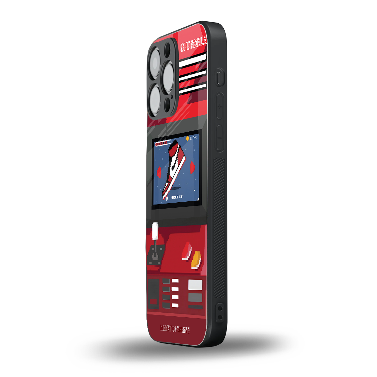 sneaxels red back phone cover | glass case for iphone 15 pro max