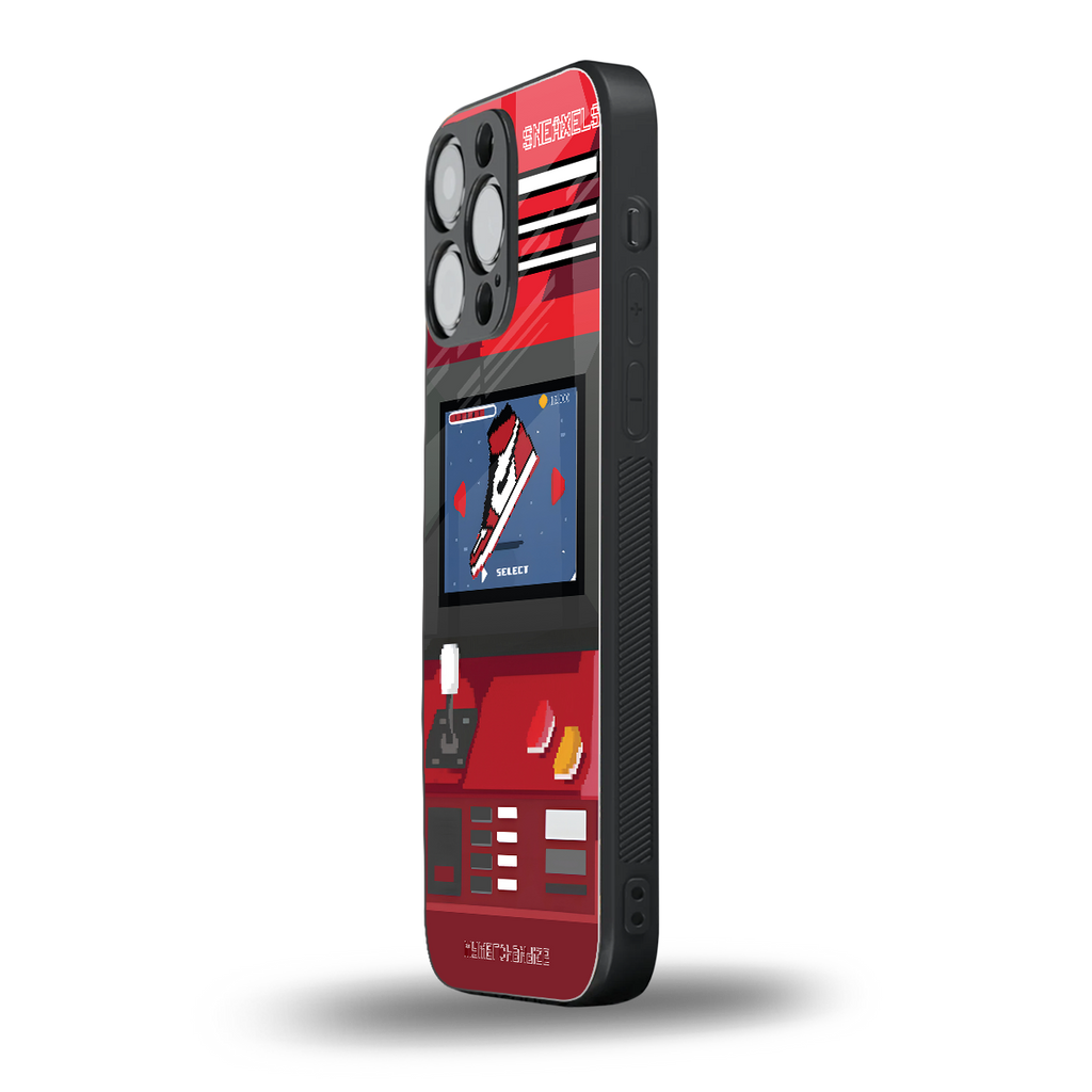 sneaxels red back phone cover | glass case for iphone 14 pro max