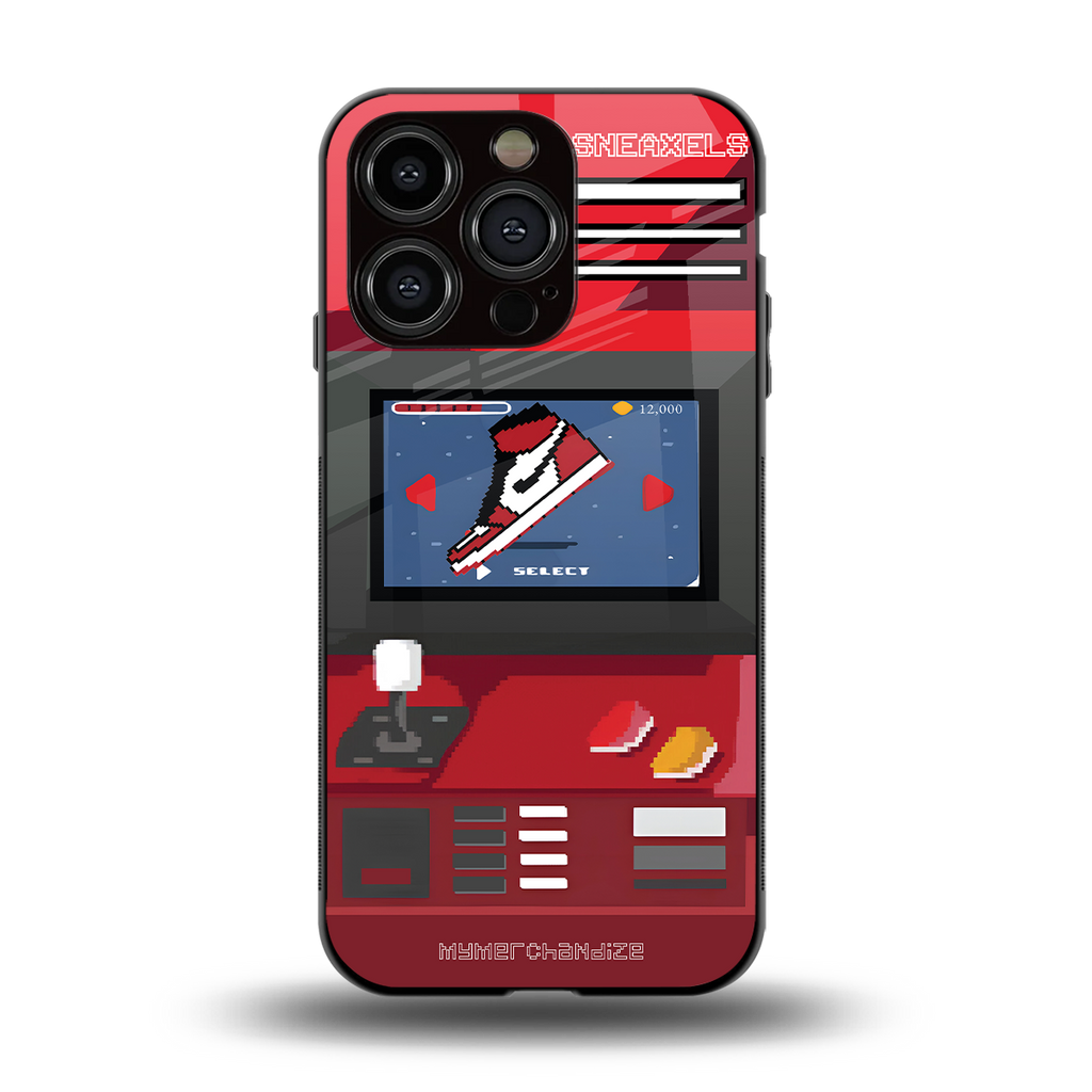 sneaxels red back phone cover | glass case for iphone 14 pro