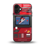 sneaxels red back phone cover | glass case for iphone 16 plus