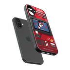 sneaxels red back phone cover | glass case for iphone 16 plus