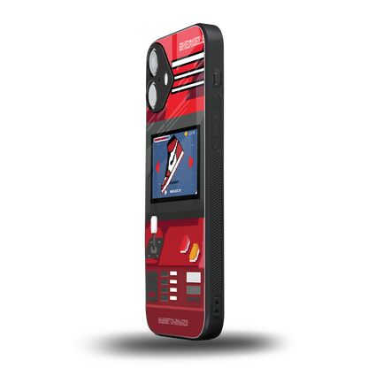 sneaxels red back phone cover | glass case for iphone 16 plus