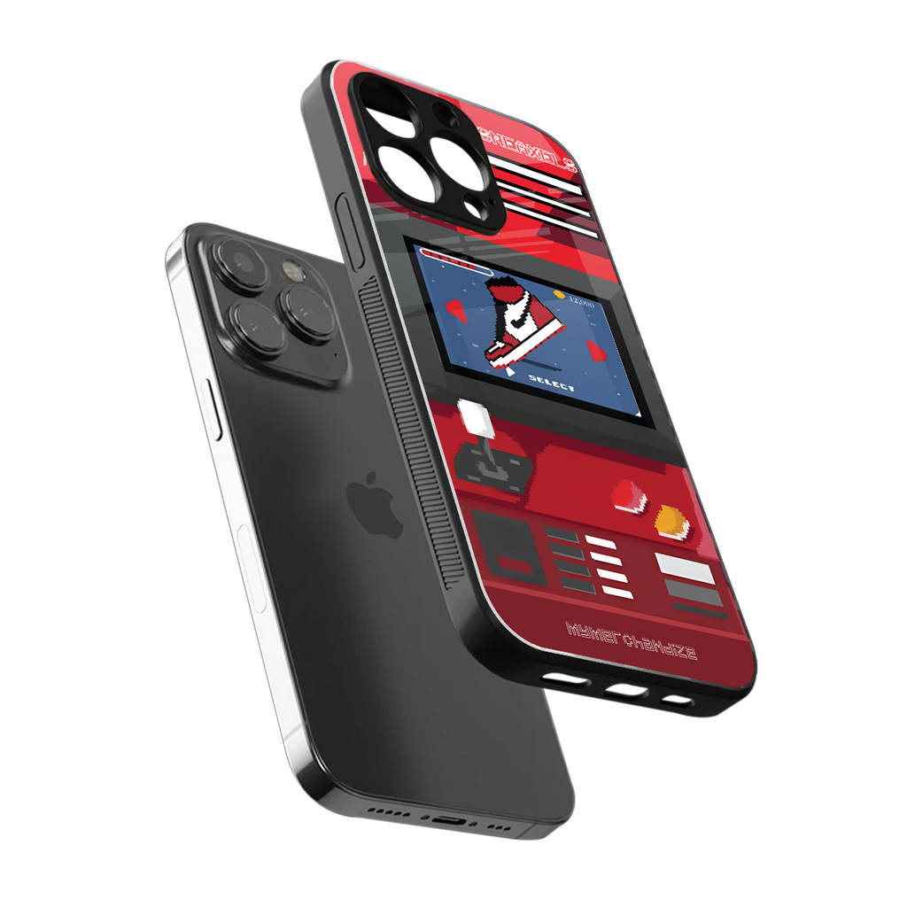 sneaxels red back phone cover | glass case for iphone 16 pro max