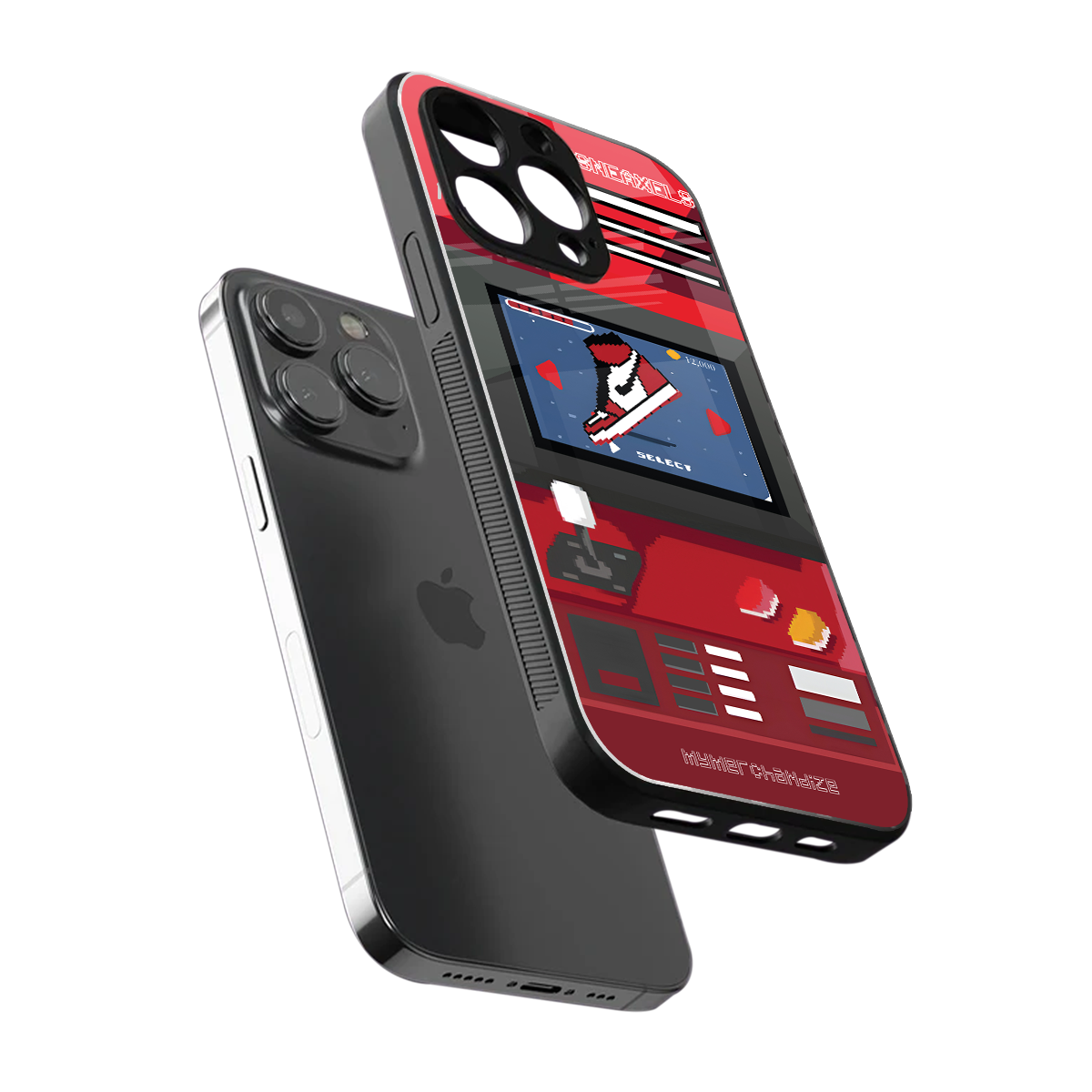 sneaxels red back phone cover | glass case for iphone 16 pro max