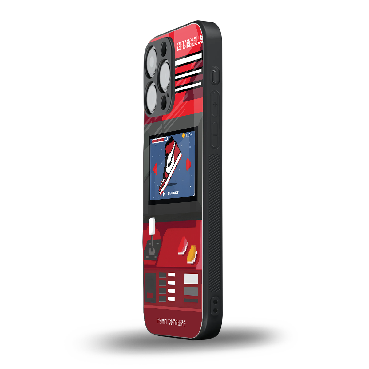 sneaxels red back phone cover | glass case for iphone 16 pro max