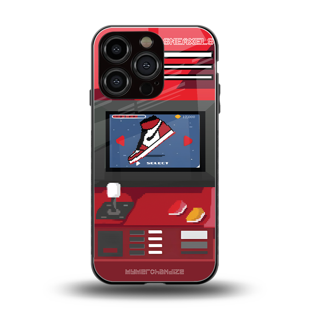 sneaxels red back phone cover | glass case for iphone 16 pro