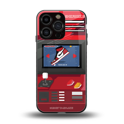 sneaxels red back phone cover | glass case for iphone 16 pro