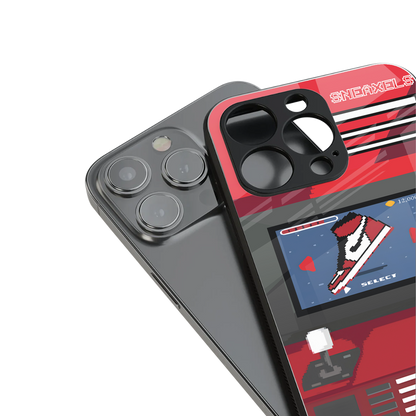 sneaxels red back phone cover | glass case for iphone 14 pro