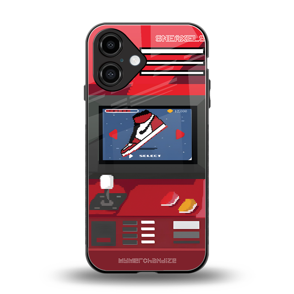 sneaxels red back phone cover | glass case for iphone 16