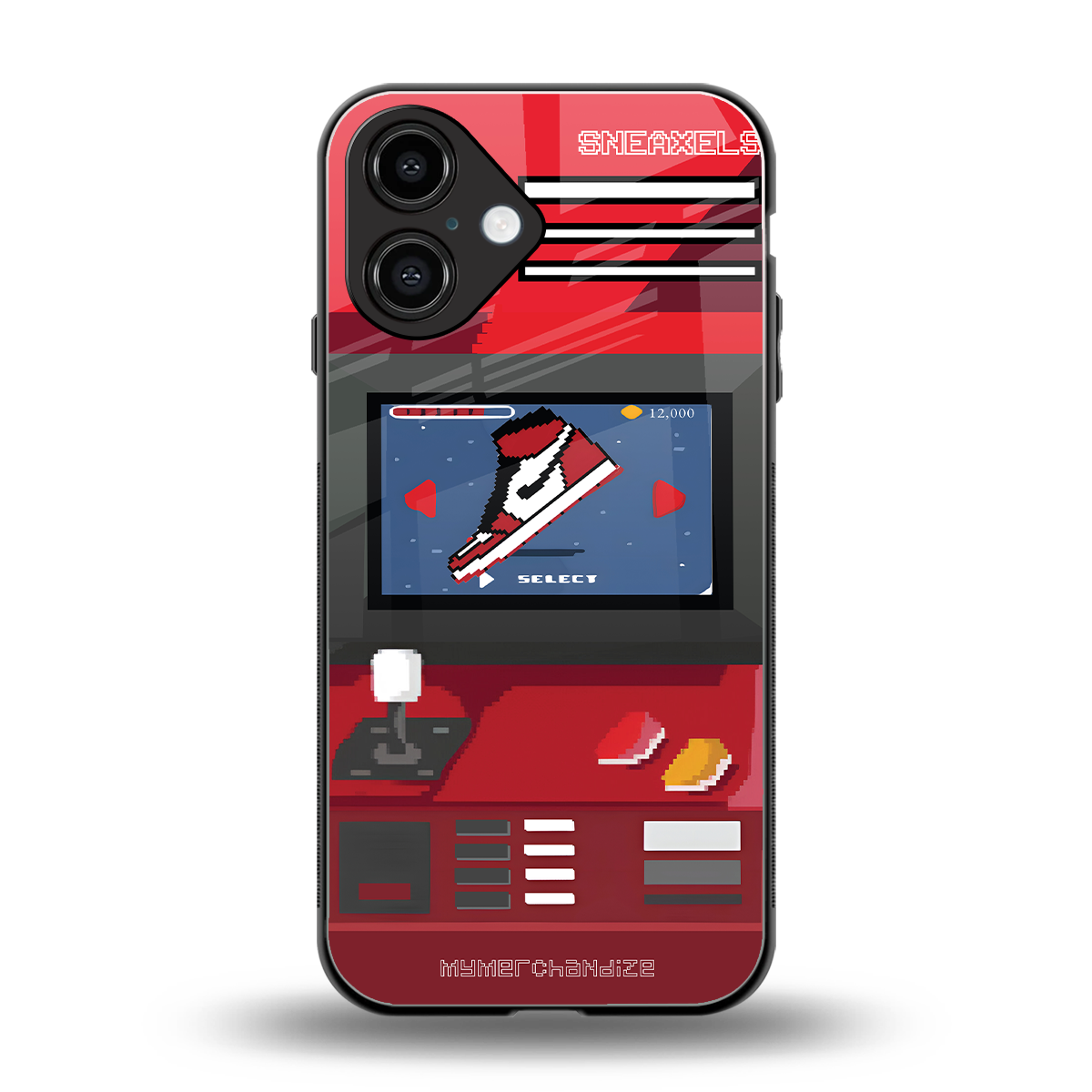 sneaxels red back phone cover | glass case for iphone 16