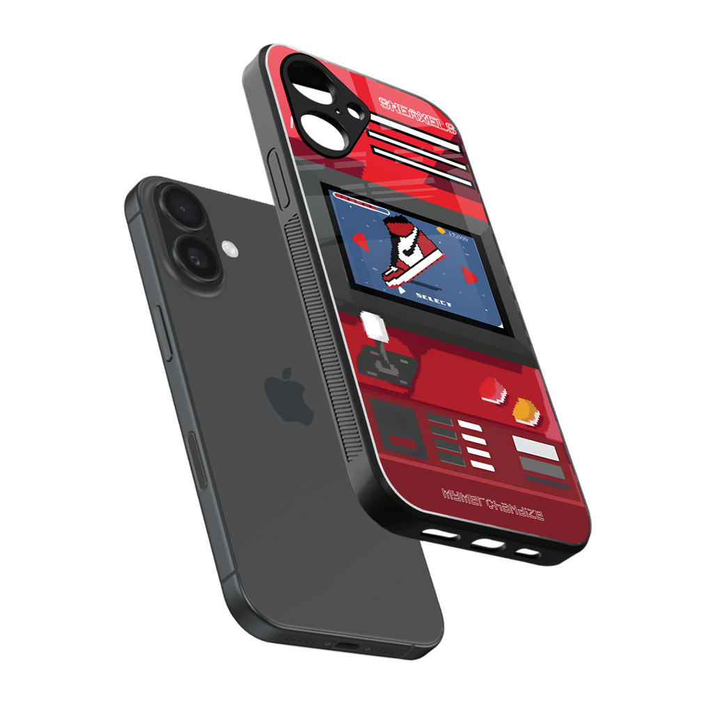 sneaxels red back phone cover | glass case for iphone 16