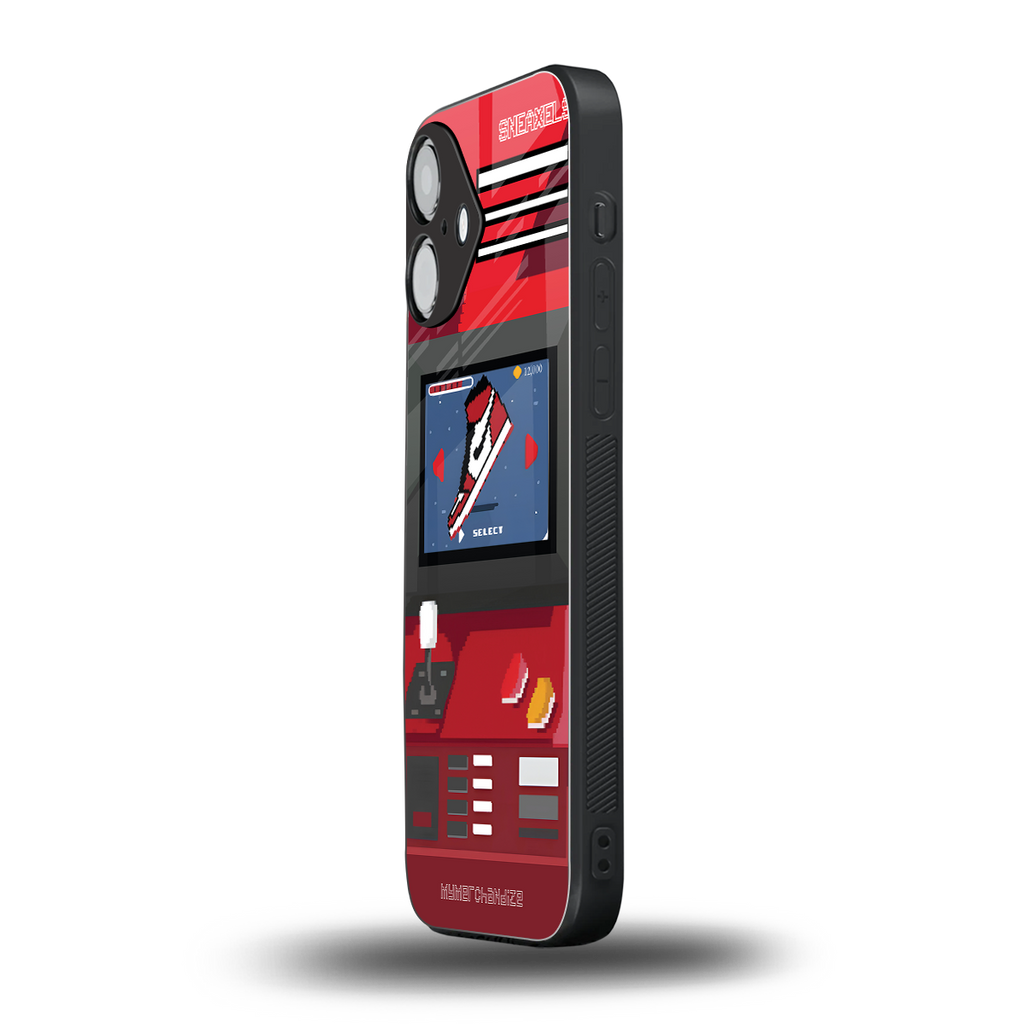 sneaxels red back phone cover | glass case for iphone 16