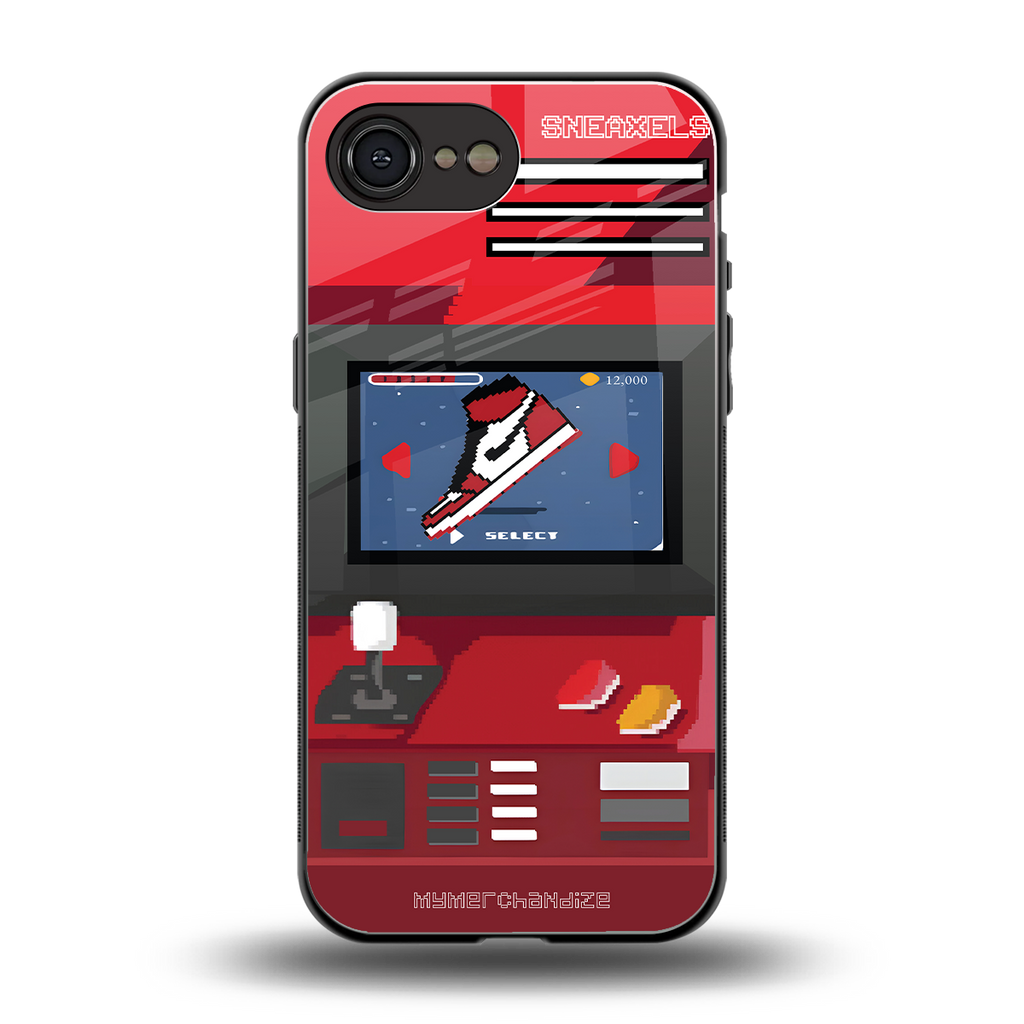 sneaxels red back phone cover | glass case for iphone 16e