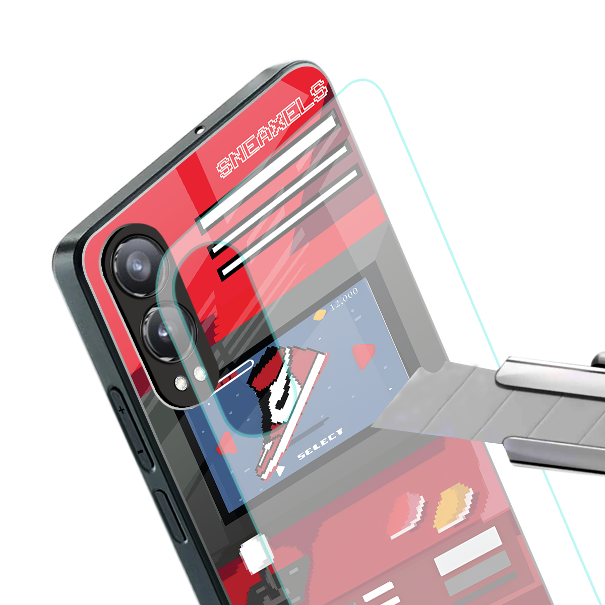 sneaxels red back phone cover | glass case for oneplus nord ce 4 lite