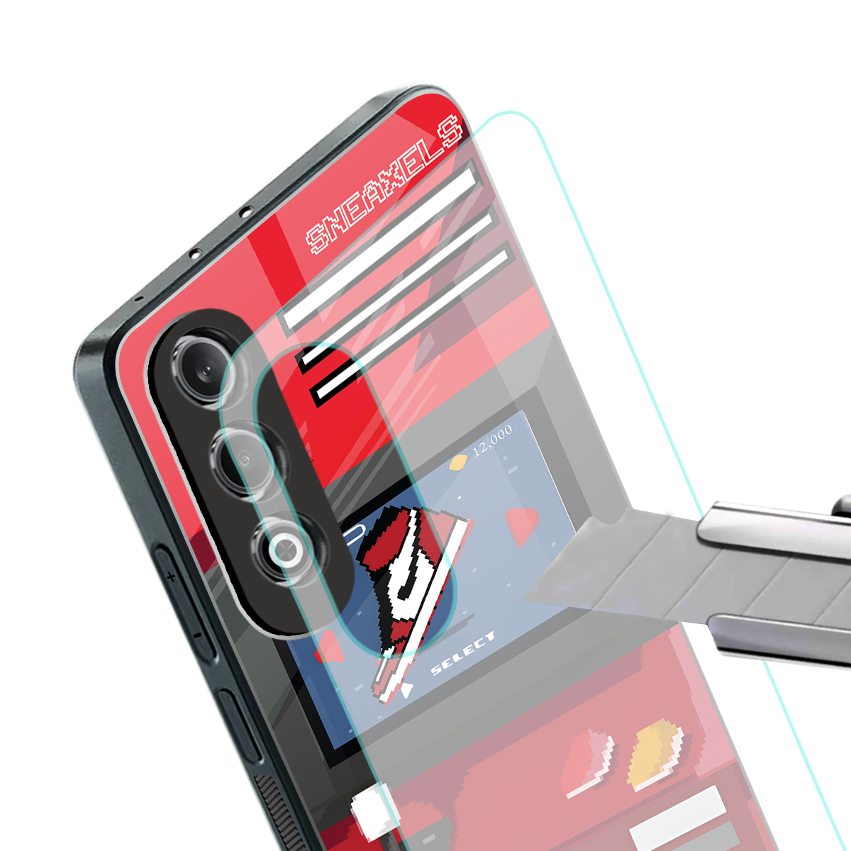 sneaxels red back phone cover | glass case for oneplus nord ce 4