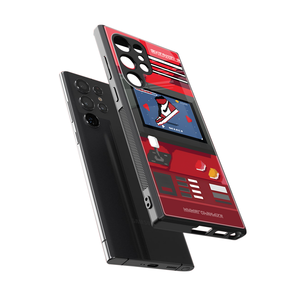 sneaxels red back phone cover | glass case for samsung galaxy s23 ultra