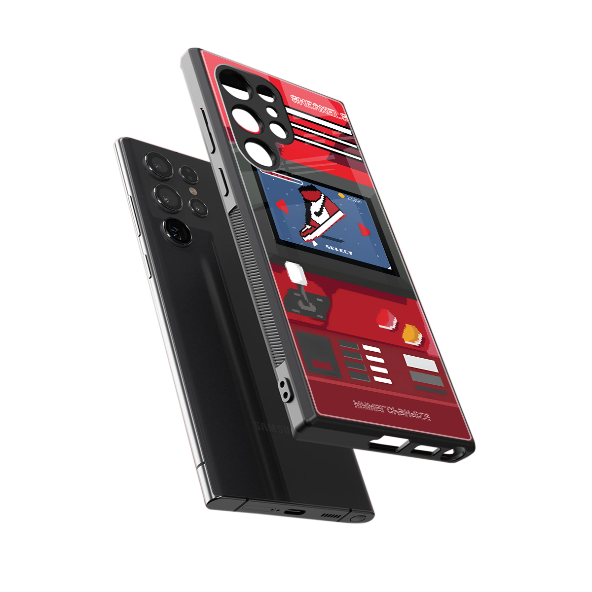 sneaxels red back phone cover | glass case for samsung galaxy s23 ultra