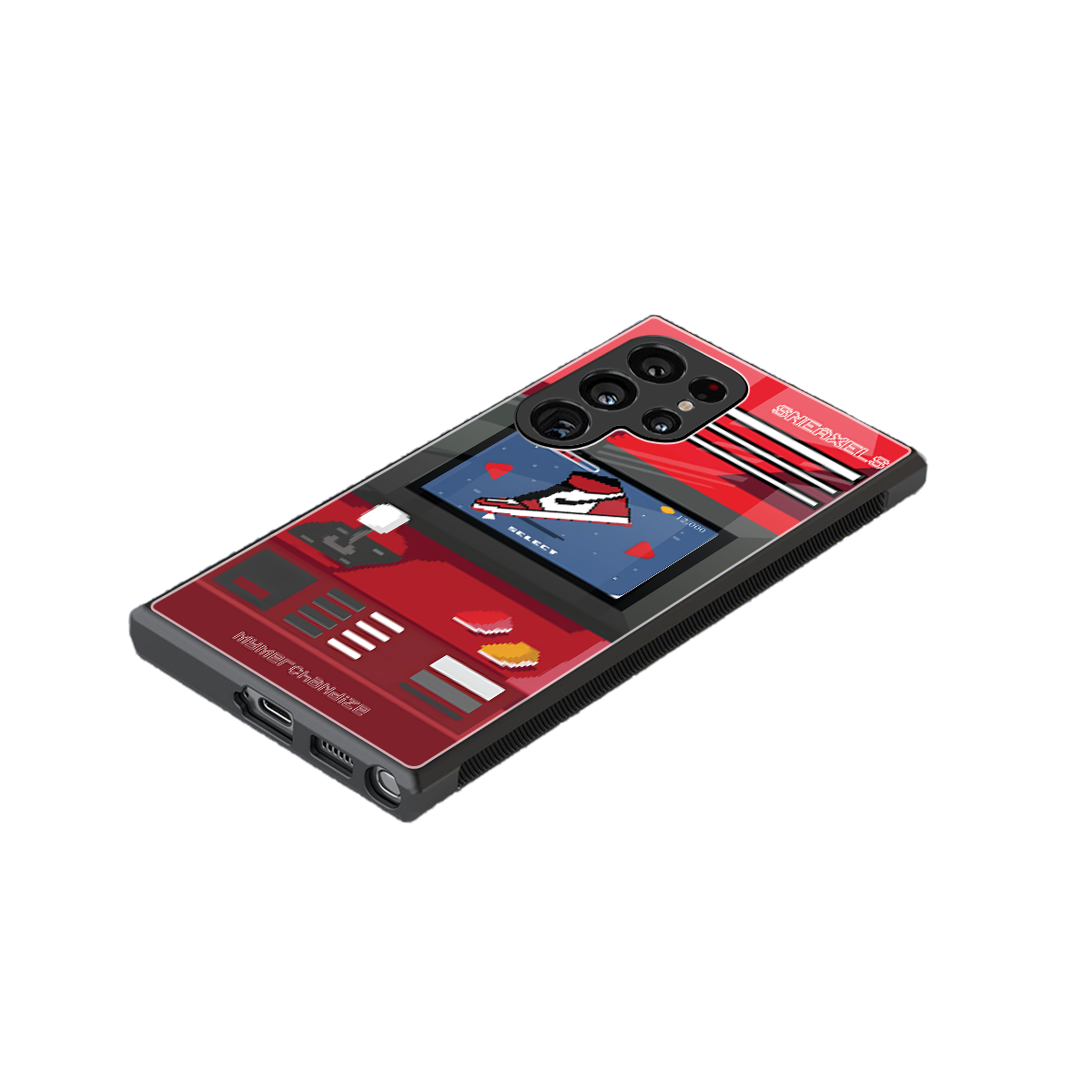 sneaxels red back phone cover | glass case for samsung galaxy s23 ultra