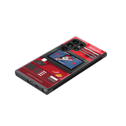 sneaxels red back phone cover | glass case for samsung galaxy s23 ultra