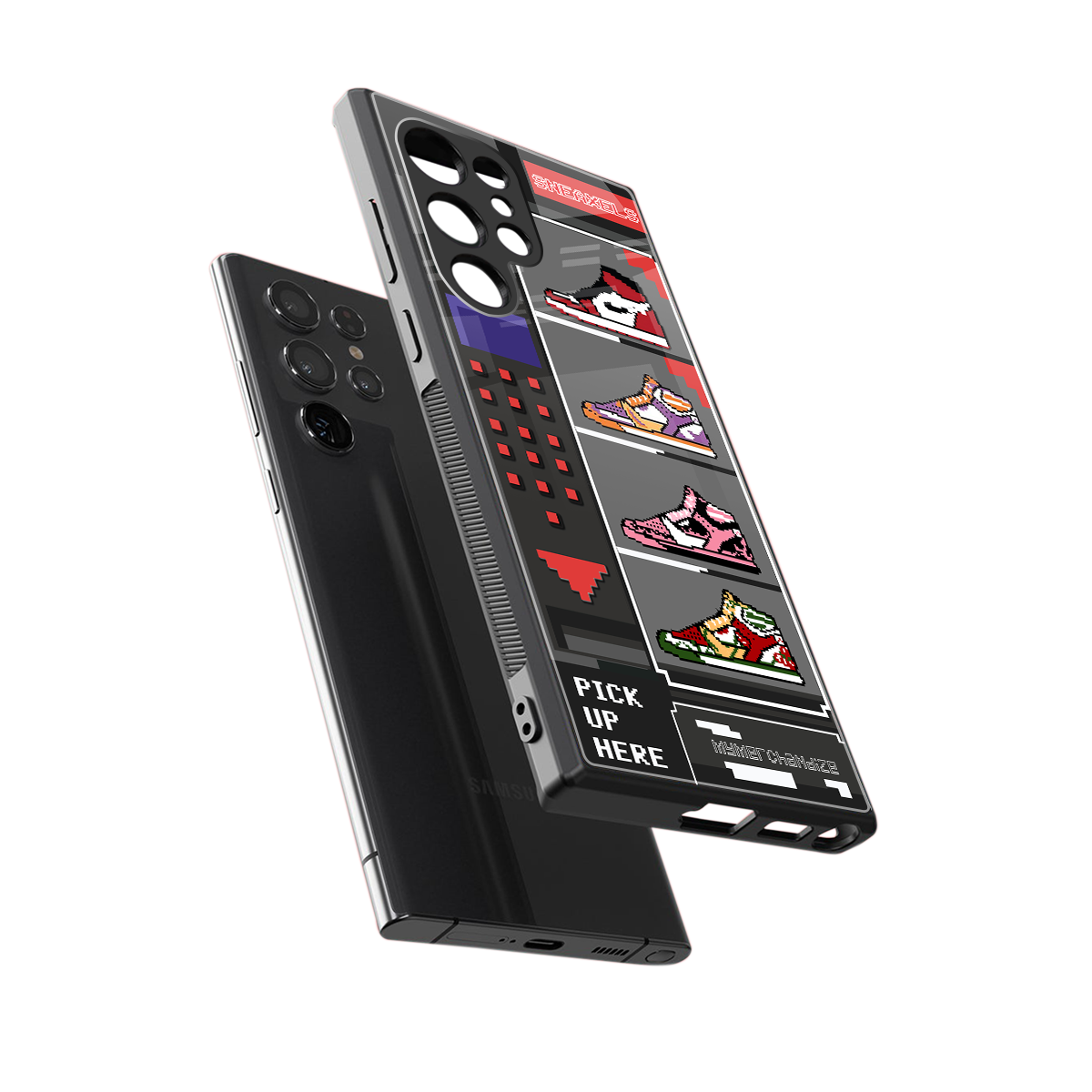 sneaxels back phone cover | glass case for samsung galaxy s23 ultra