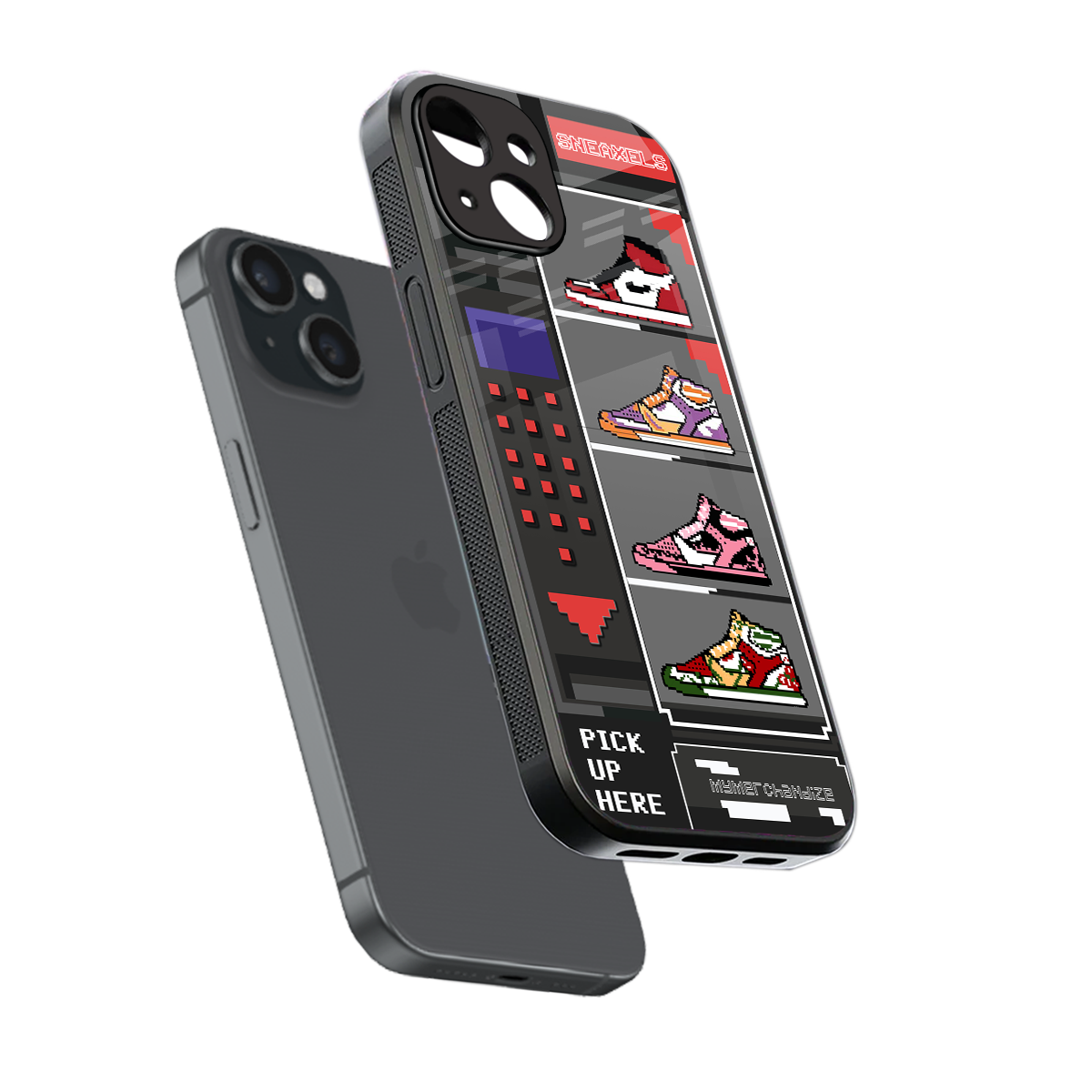 sneaxels back phone cover | glass case for iphone 15