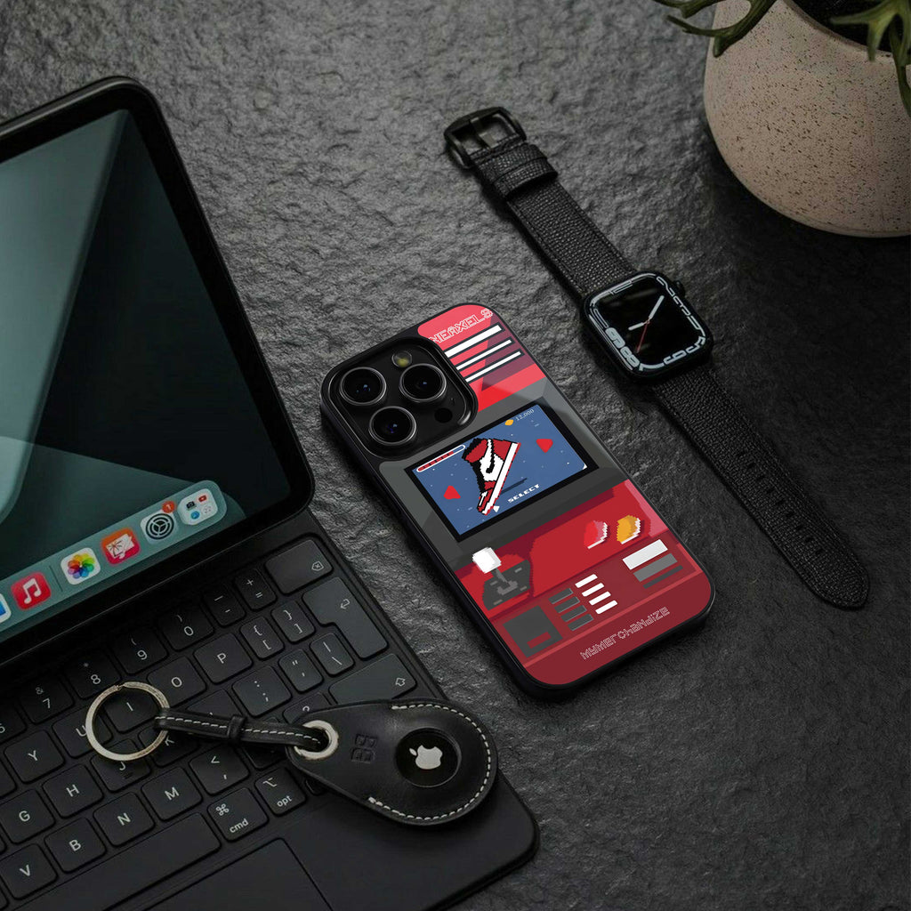 sneaxels red back phone cover | glass case for iphone 14