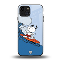 snoopy surfing back phone cover | glass case for iphone 13 mini
