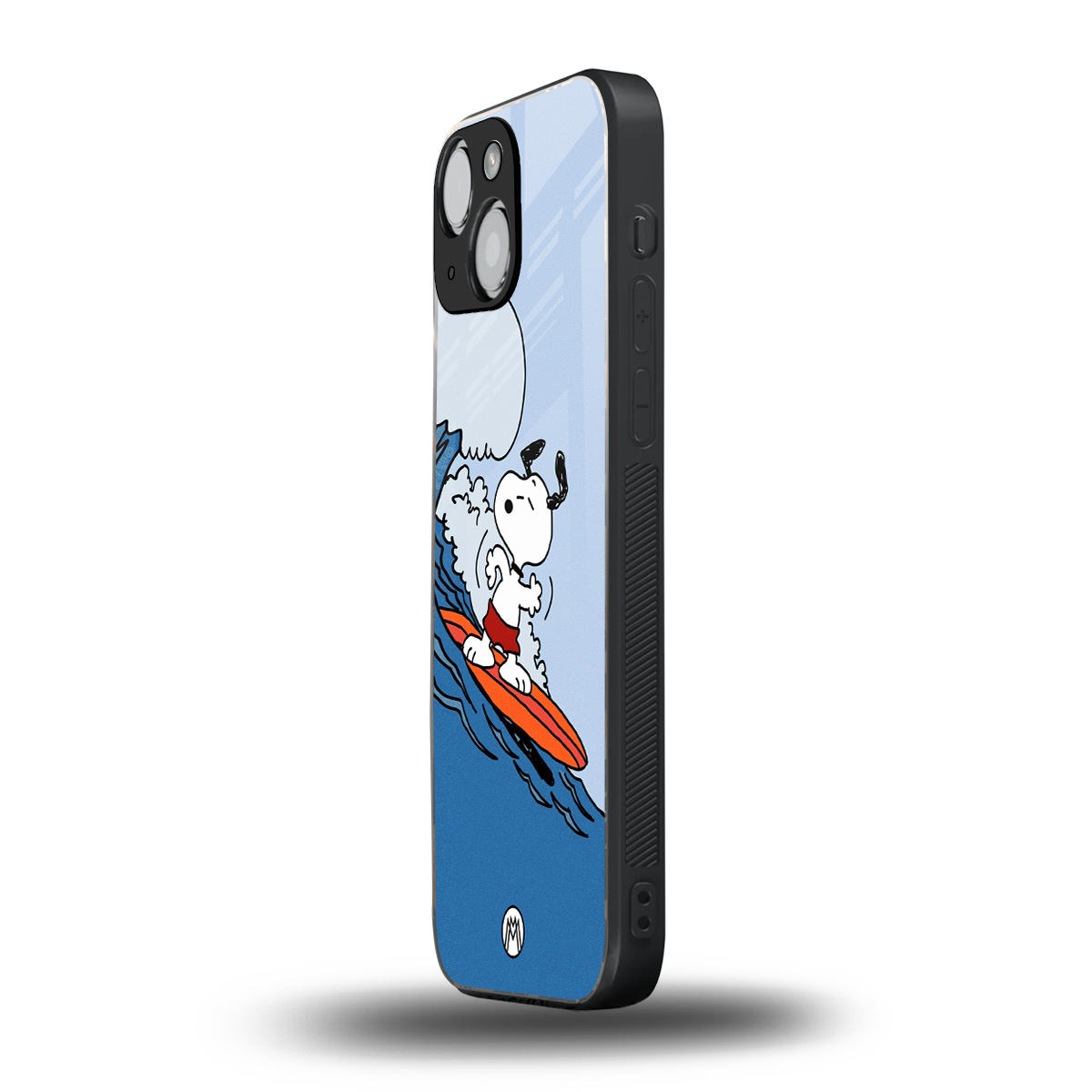 snoopy surfing back phone cover | glass case for iphone 13 mini