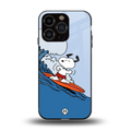 snoopy surfing back phone cover | glass case for iphone 13 pro