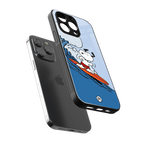 snoopy surfing back phone cover | glass case for iphone 13 pro