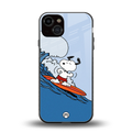 snoopy surfing back phone cover | glass case for iphone 13