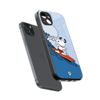 snoopy surfing back phone cover | glass case for iphone 14 plus