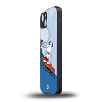 snoopy surfing back phone cover | glass case for iphone 15