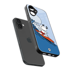 snoopy surfing back phone cover | glass case for iphone 16