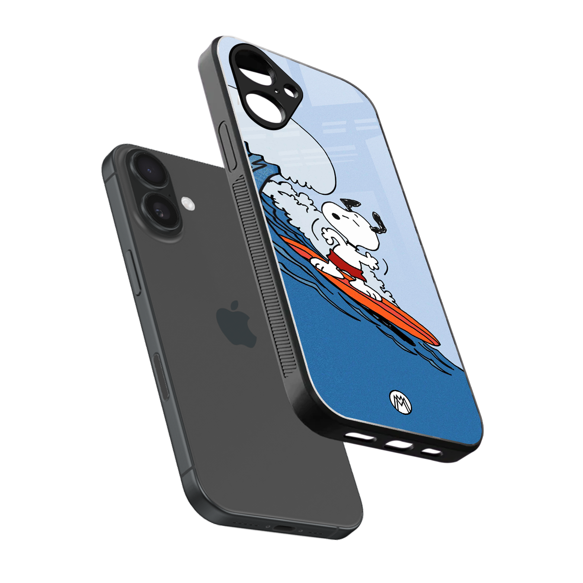 snoopy surfing back phone cover | glass case for iphone 16