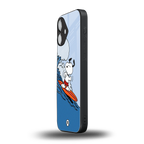 snoopy surfing back phone cover | glass case for iphone 16