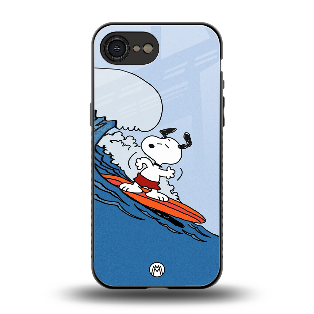 snoopy surfing back phone cover | glass case for iphone 16e