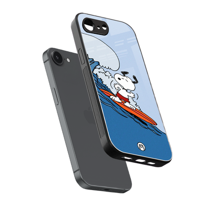 snoopy surfing back phone cover | glass case for iphone 16e