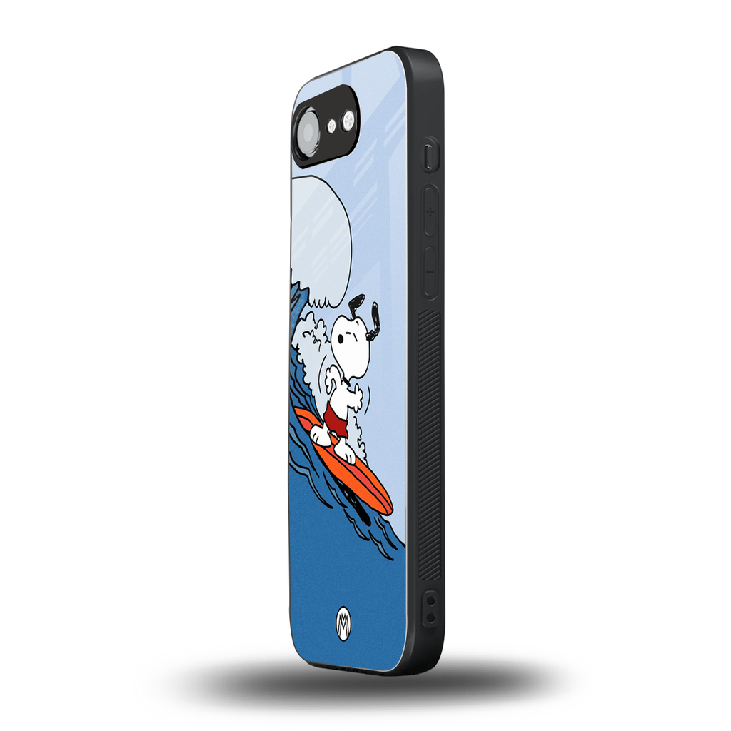 snoopy surfing back phone cover | glass case for iphone 16e