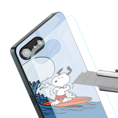 snoopy surfing back phone cover | glass case for iphone 16e