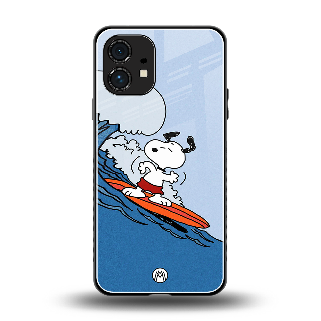 snoopy surfing back phone cover | glass case for nothing phone 1