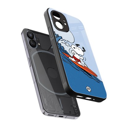 snoopy surfing back phone cover | glass case for nothing phone 1
