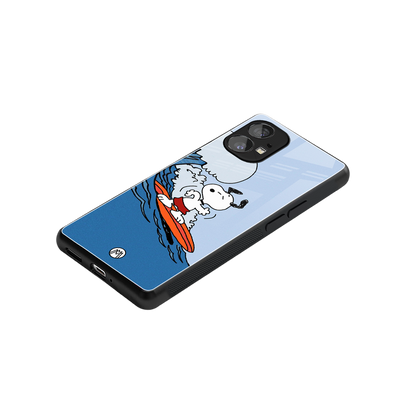 snoopy surfing back phone cover | glass case for nothing phone 1